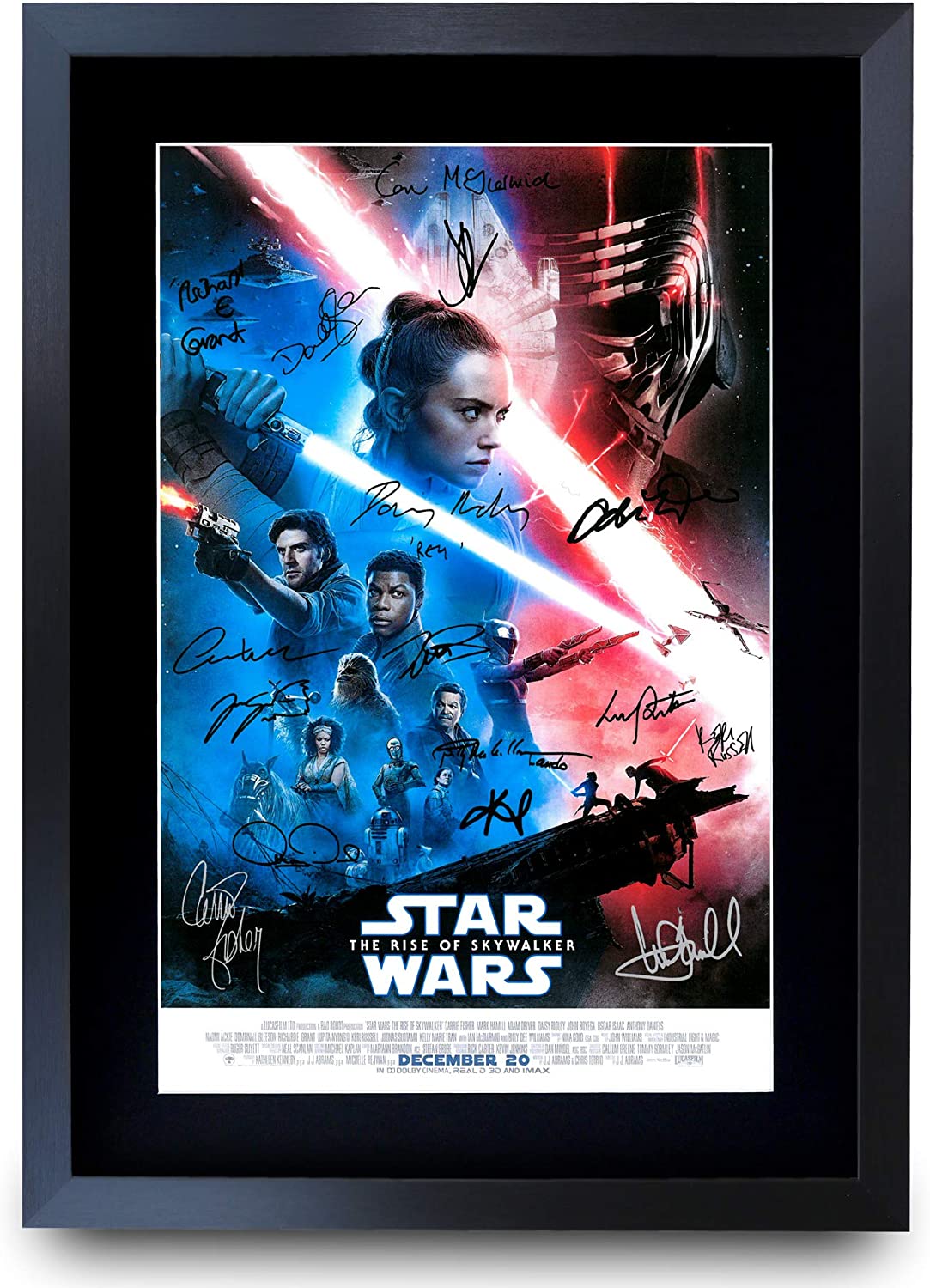 Star Wars A3 Framed Movie Film Poster Collection Signed Printed Saga ...