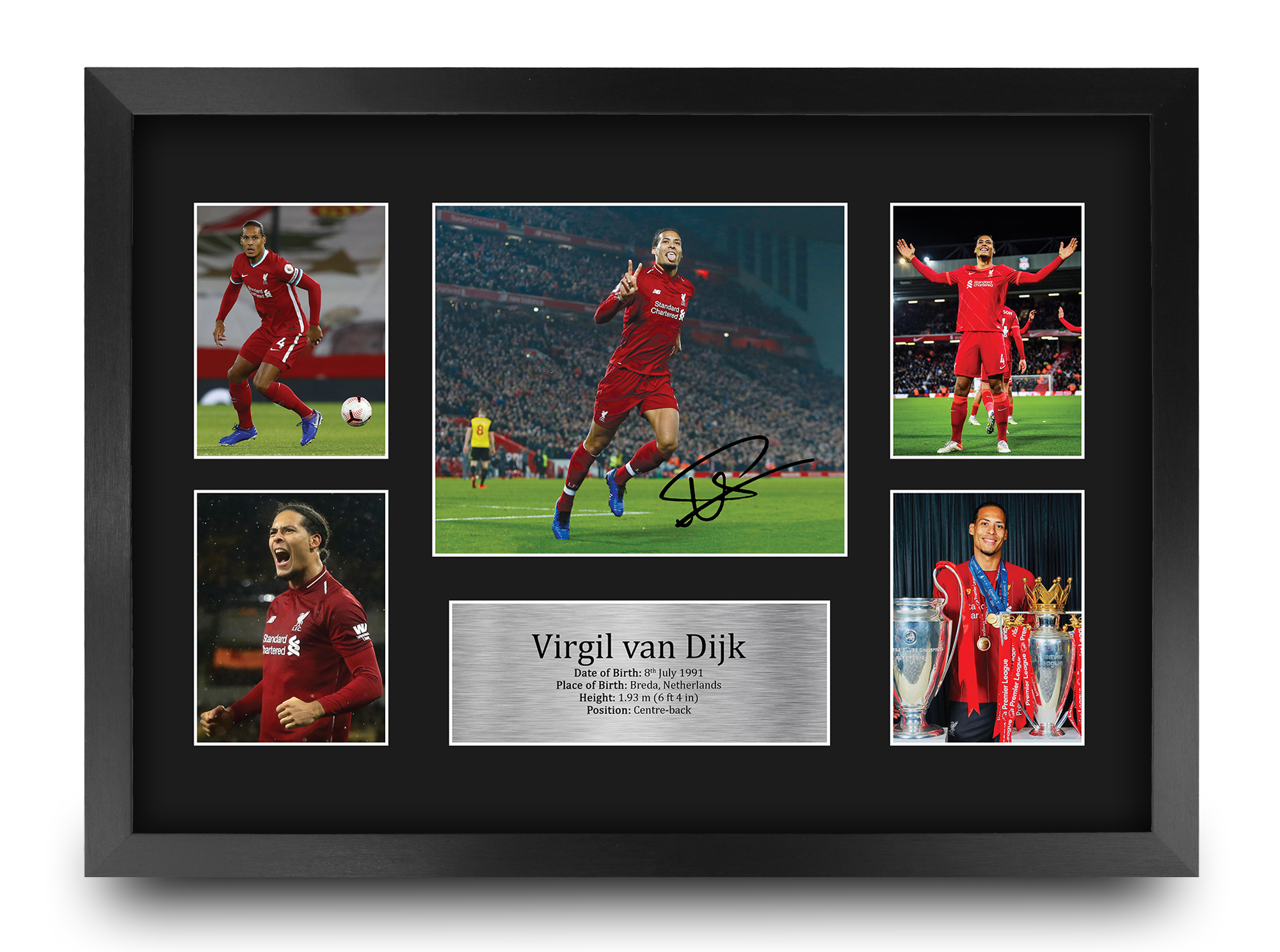 Virgil Van Dijk Signed A4 Framed Printed Autograph Liverpool LFC Print Gift