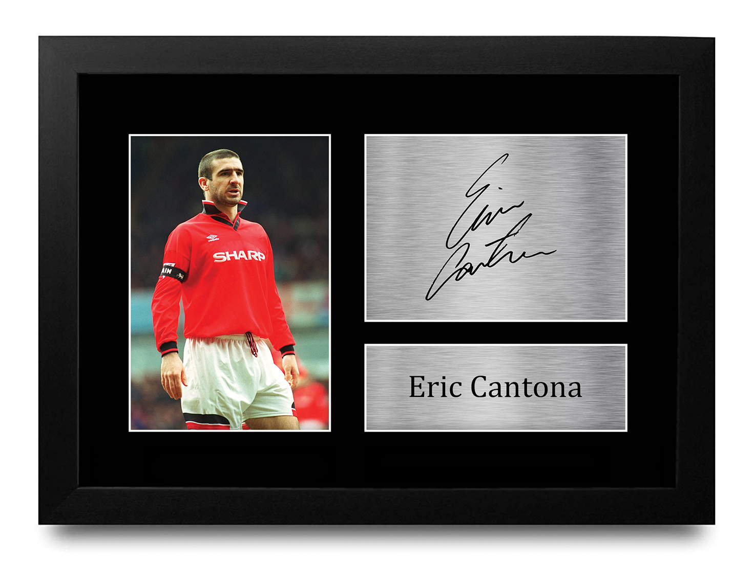 Eric Cantona Signed A4 A3 Framed Printed Autograph Manchester United ...