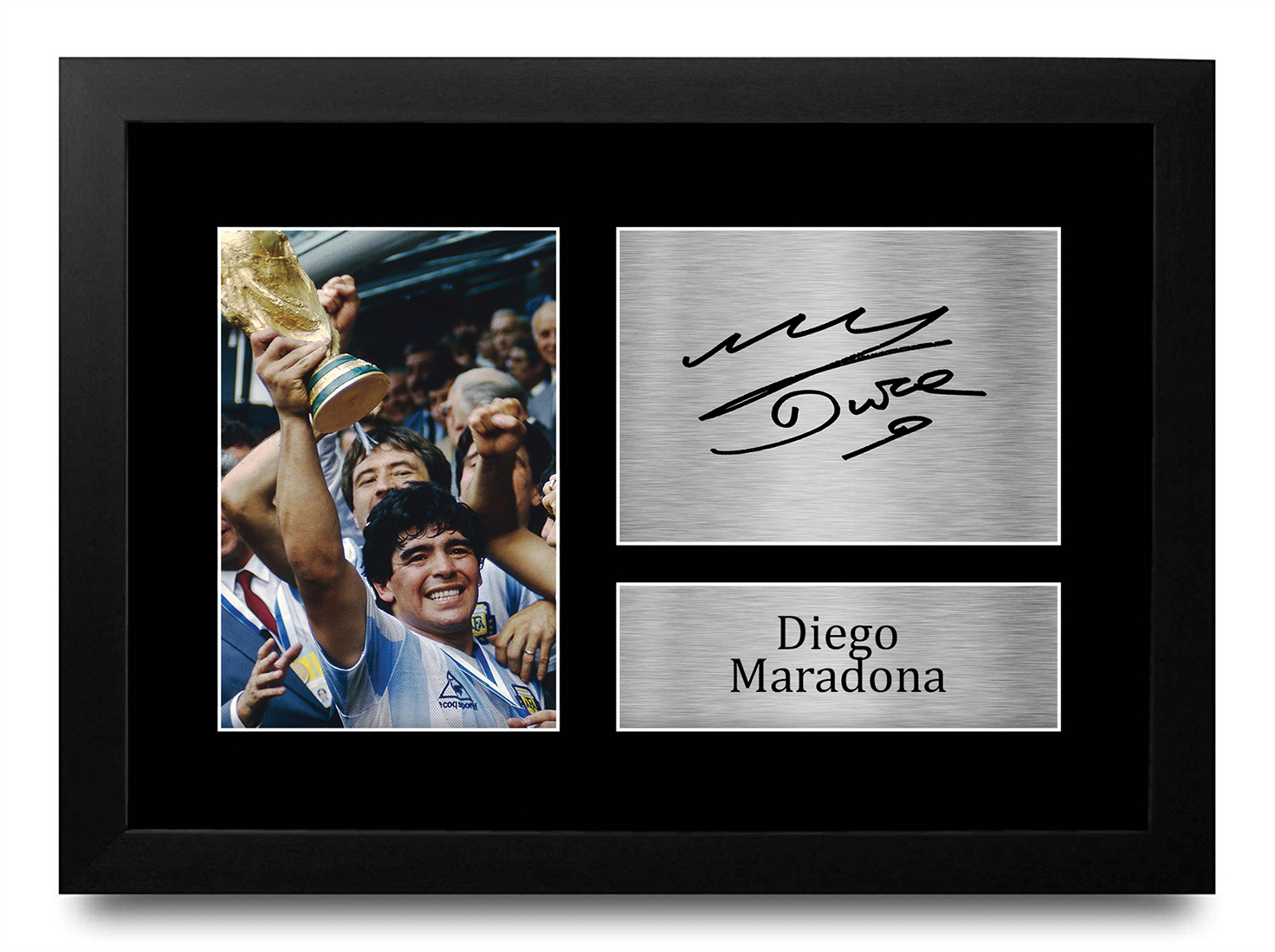 Diego Maradona Signed Pre Printed Autograph A3 Photo Gift For an ...