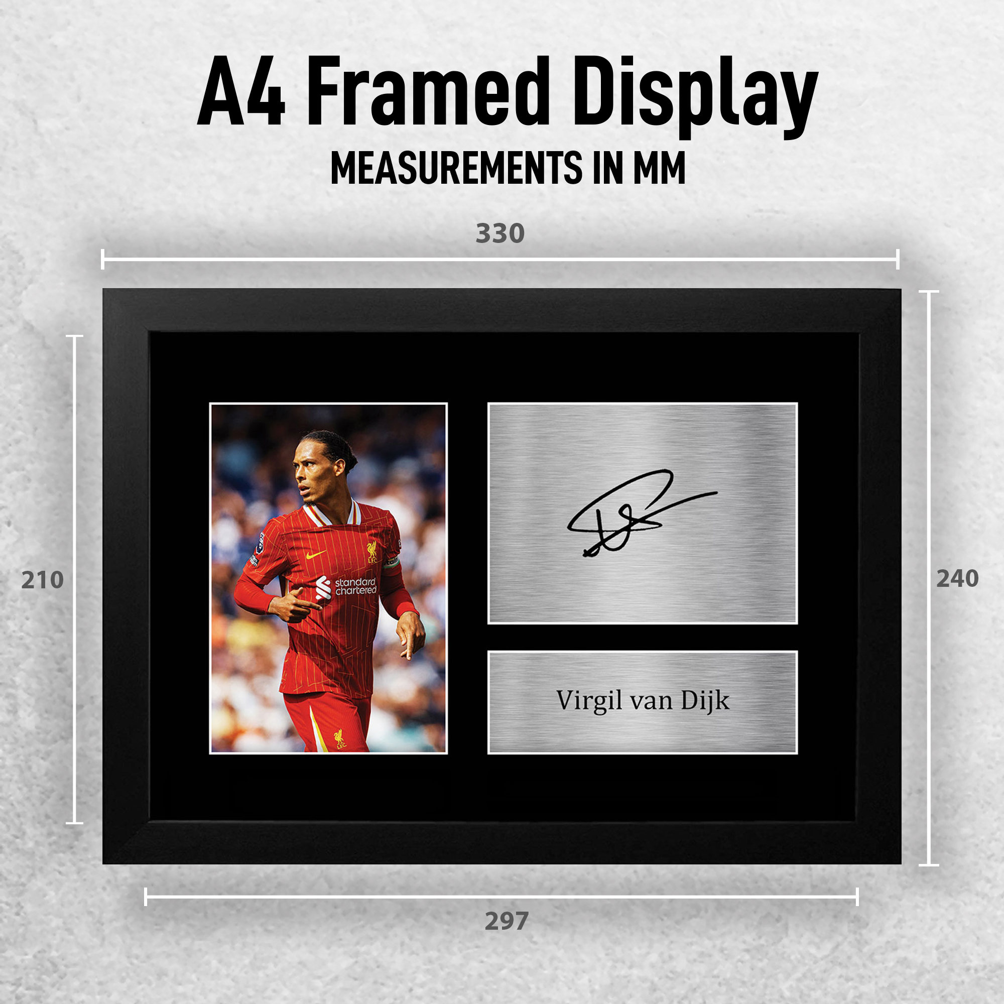 Virgil Van Dijk Signed A4 Framed Printed Autograph Liverpool LFC Print Gift