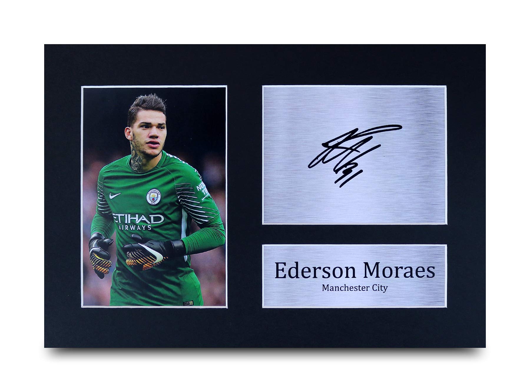 Ederson Moraes Signed A4 Framed Printed Autograph Manchester Man City ...