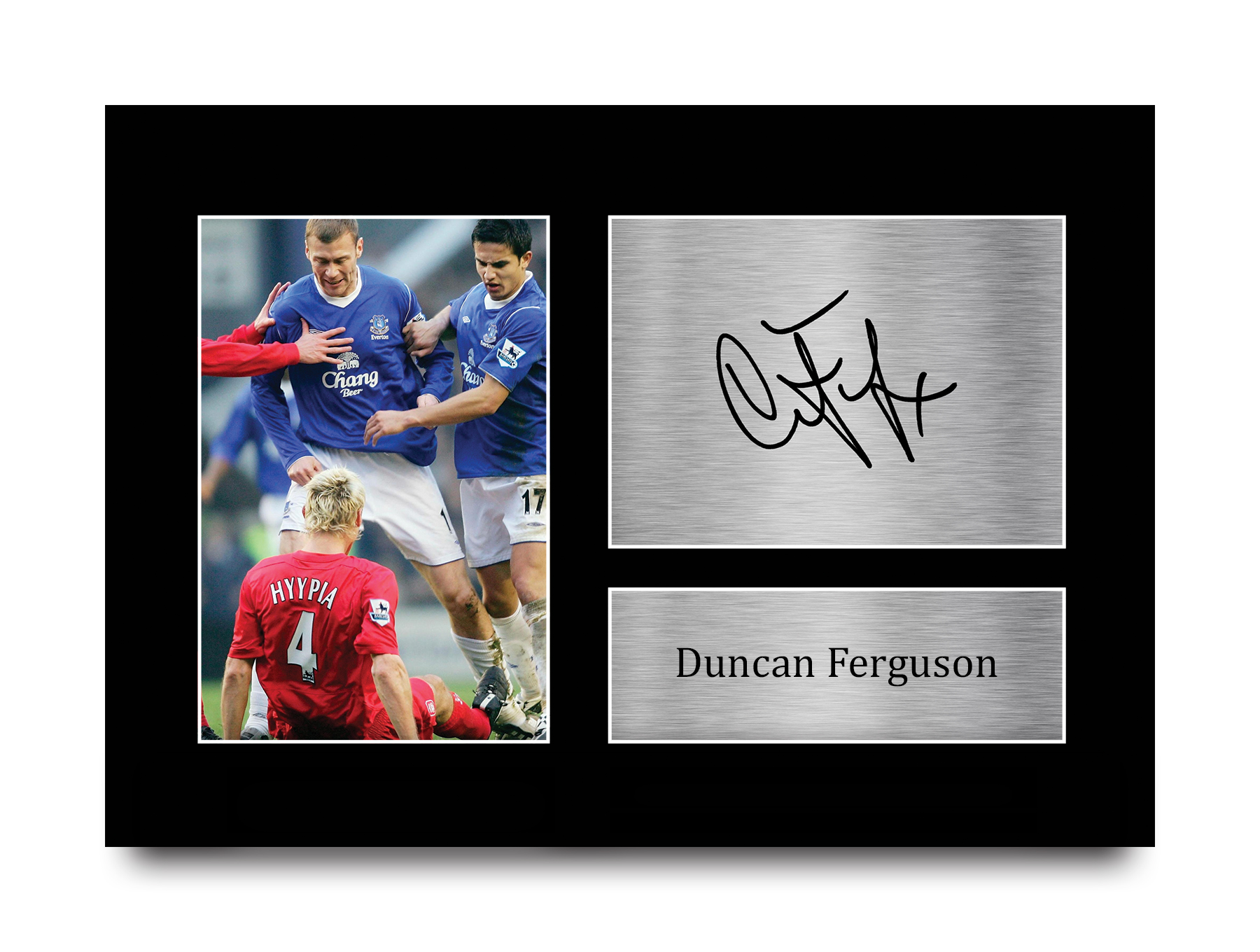 duncan ferguson signed everton shirt