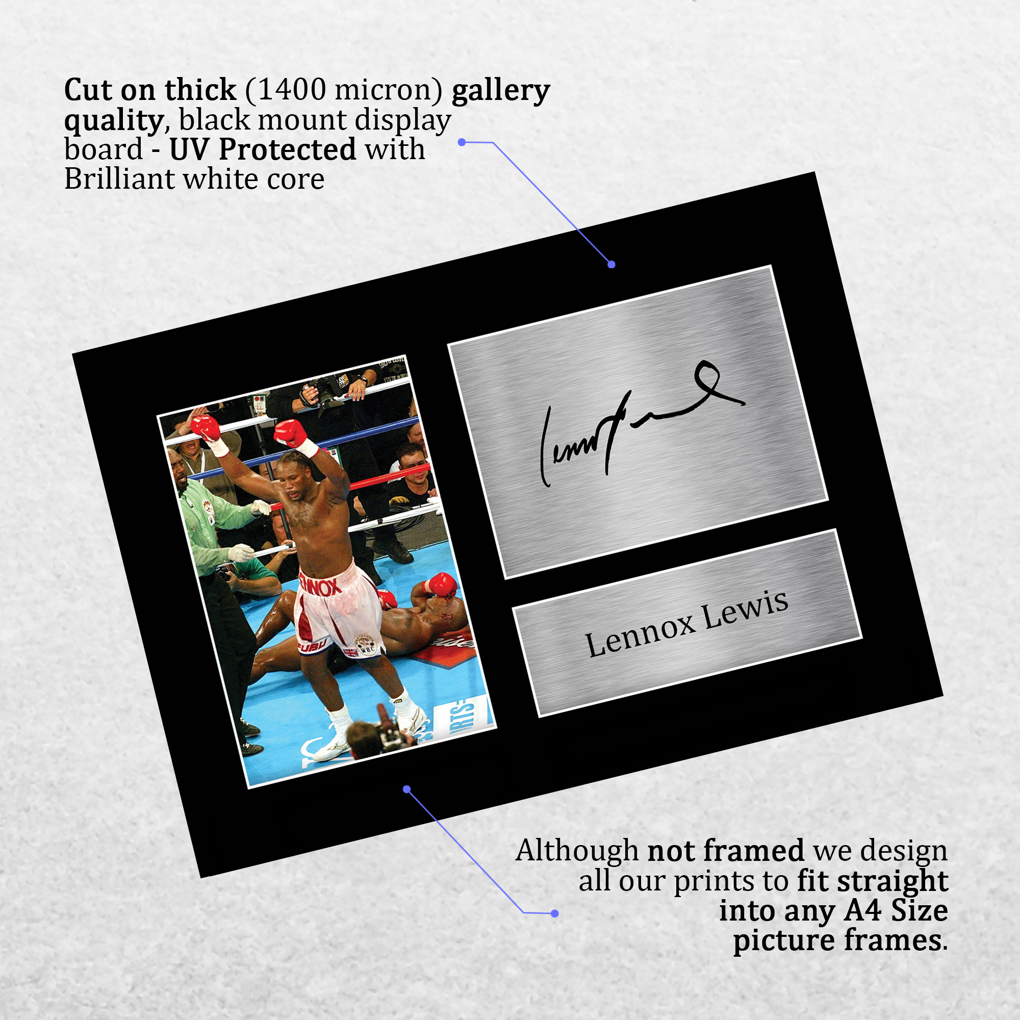 Lennox Lewis Signed Pre Printed Autograph A4 Photo Gift For a Boxing ...