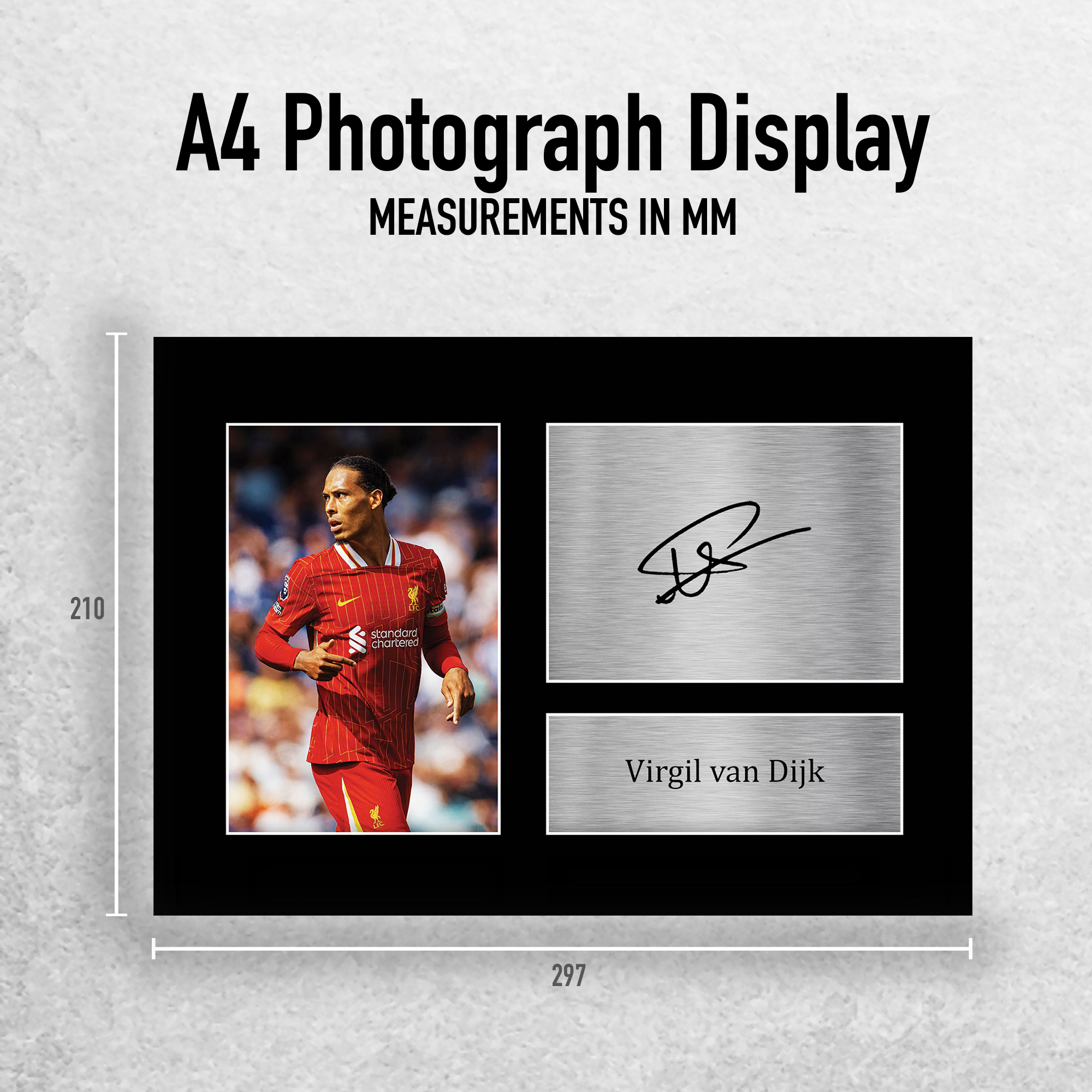 Virgil Van Dijk Signed A4 Framed Printed Autograph Liverpool LFC Print Gift